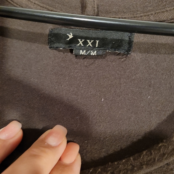 Xxi Short Sleeve T-Shirt: Tan Solid Tops - Picture 3 of 7